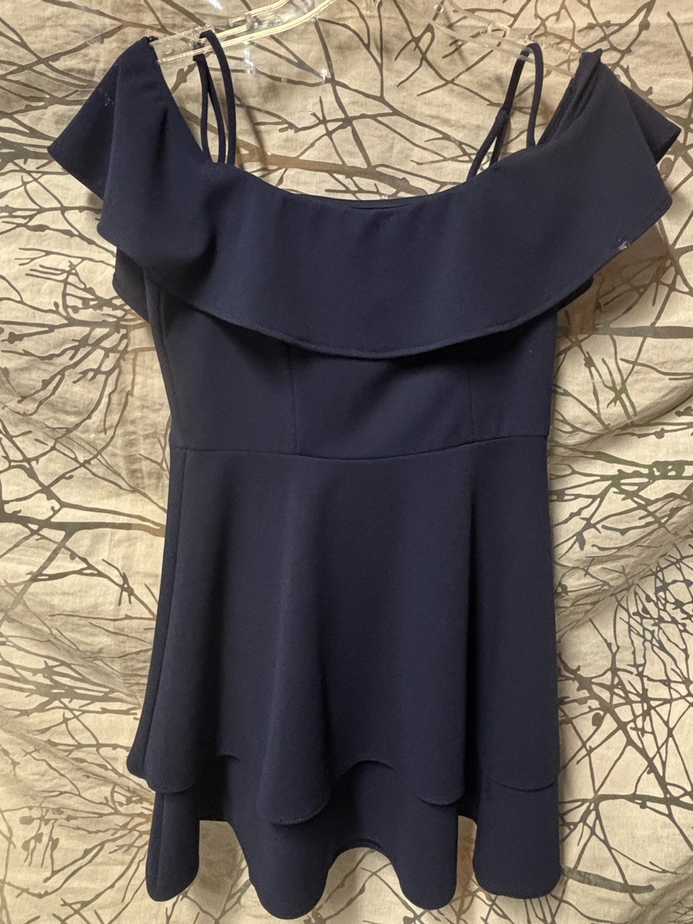 B Darlin  NWT , size 11/12, navy blue off shoulder  party dress